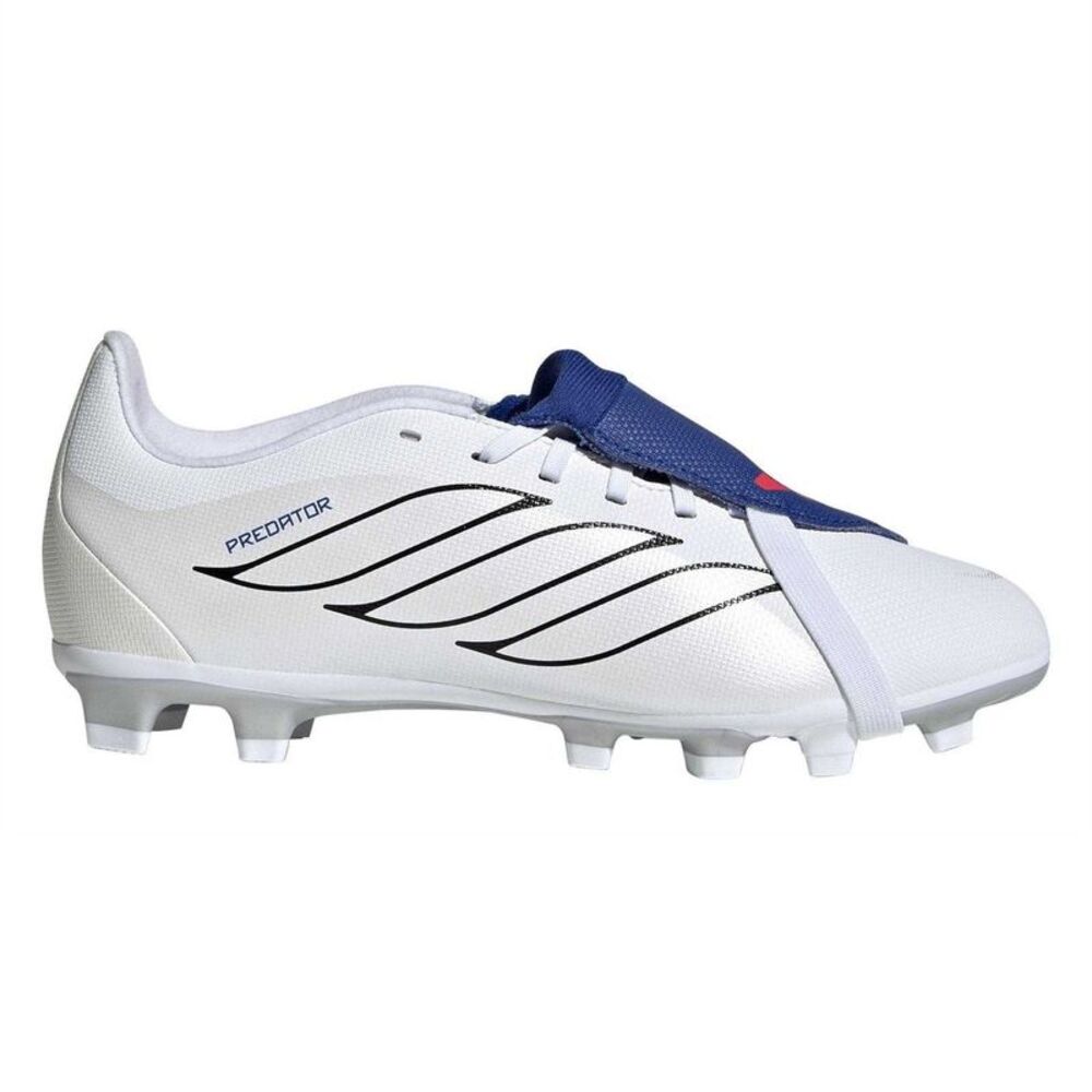Predator Childrens/Kids Fold Over Folded Tongue Firm Ground Football Boots / Whi